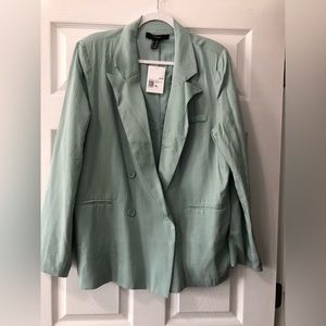Notched Double-Breasted Blazer